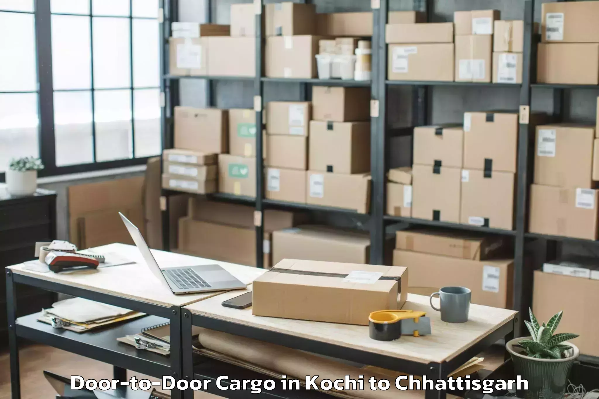 Reliable Kochi to Khairagarh Door To Door Cargo